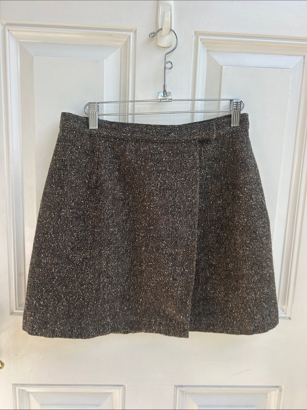 Vintage Fendi / Fendisimme Classic Wool Tweed Wrap w/ hook & eye mini skirt